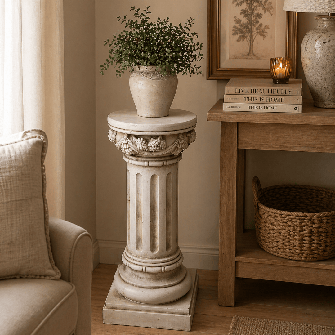 Adorno pedestal clásico estilo romano CASONA DECO decoracion