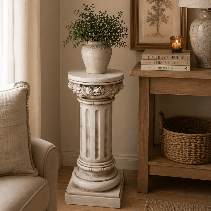 Adorno pedestal clásico estilo romano CASONA DECO decoracion
