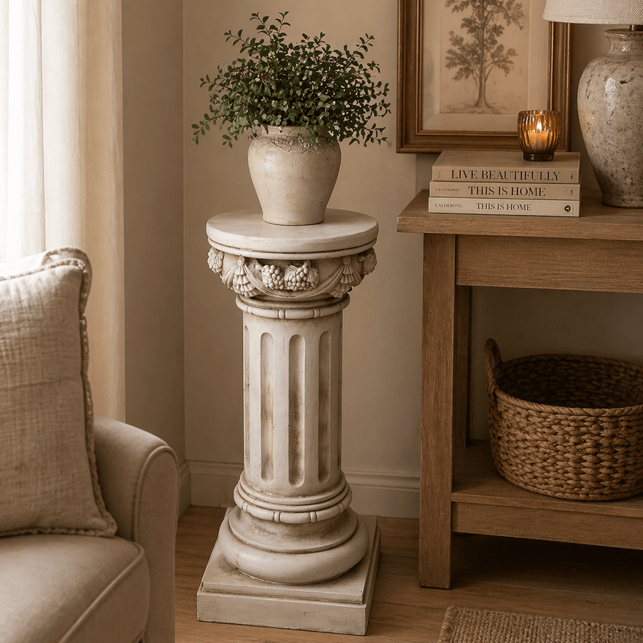Adorno pedestal clásico estilo romano CASONA DECO decoracion