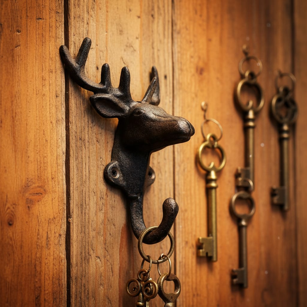 Adorno percha cabeza de ciervo de hierro CASONA DECO animales