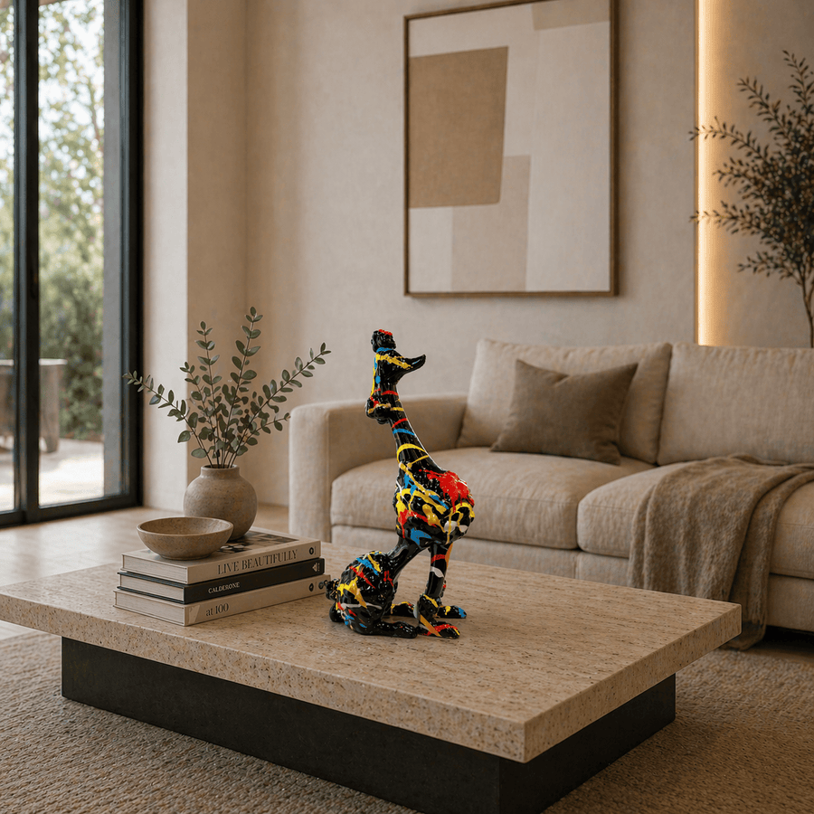 Adorno perro Poodle Negro Multicolor CASONA DECO animales