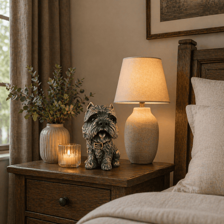 Adorno Perro Schnauzer dorado CASONA DECO animales
