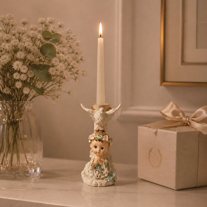 Adorno Porta Vela Ángel celeste CASONA DECO ANGELES