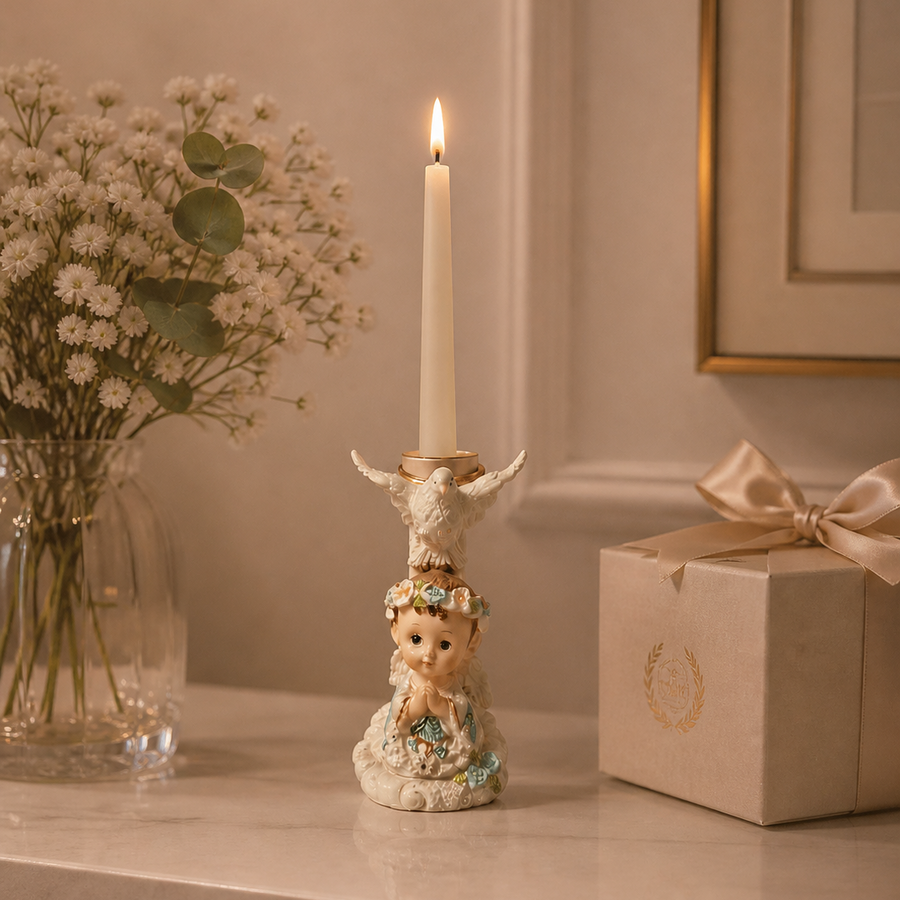 Adorno Porta Vela Ángel celeste CASONA DECO ANGELES