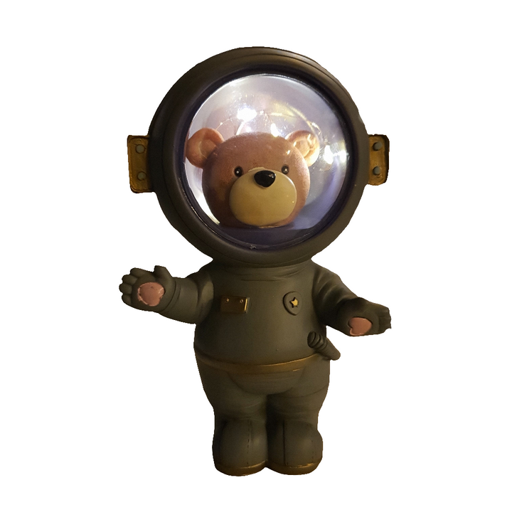 Oso Astronauta con Luz color gris