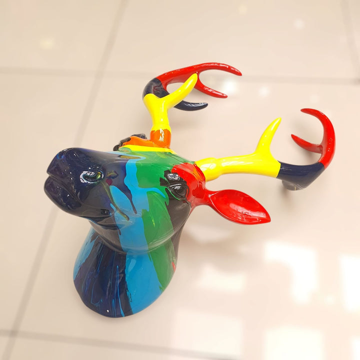 Cabeza Ciervo Multicolor - OUTLET CASONA DECO animales