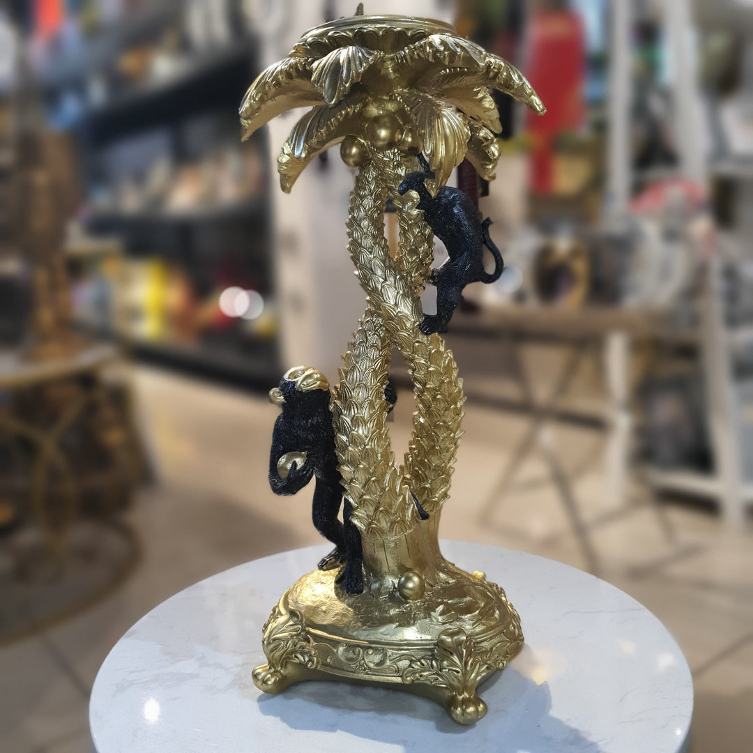 Candelabro decorativo Dorado con Monos CASONA DECO decoracion