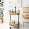 Carrito Ruedas Bar Madera