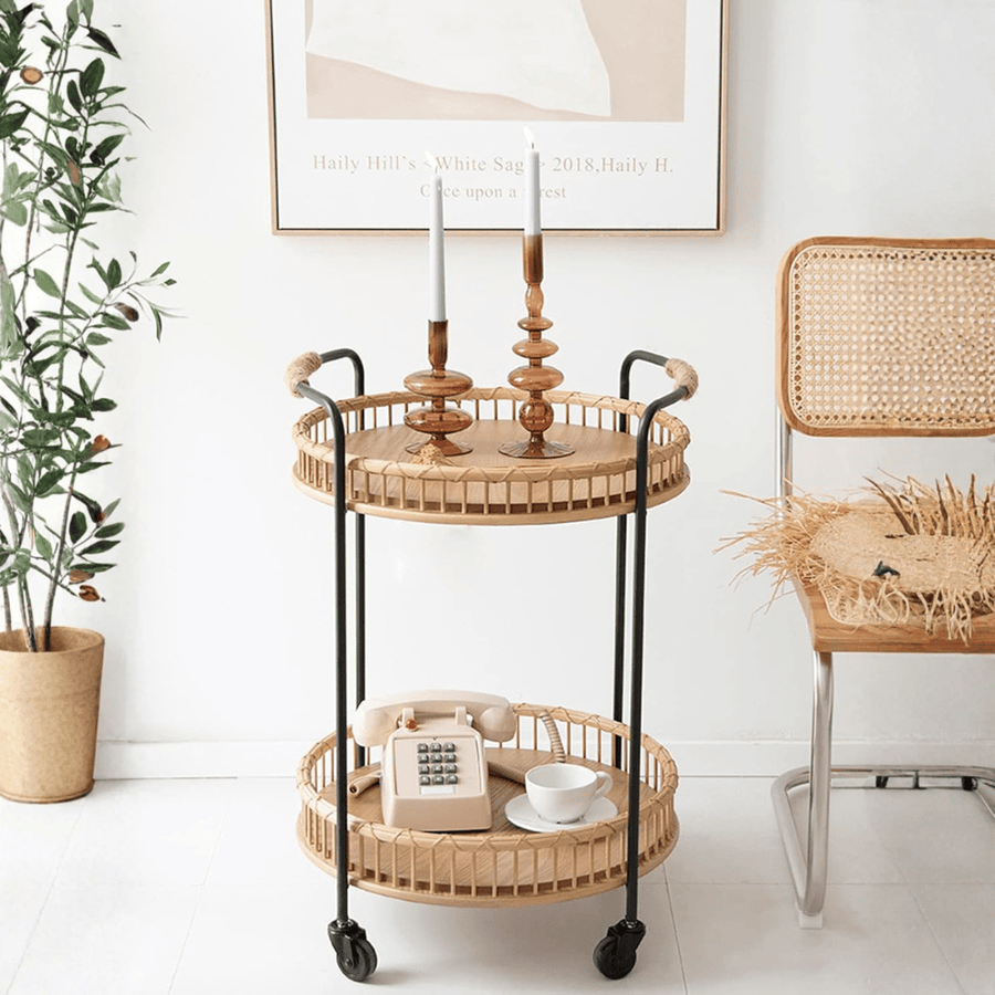 Carrito Ruedas Bar Madera CASONA DECO