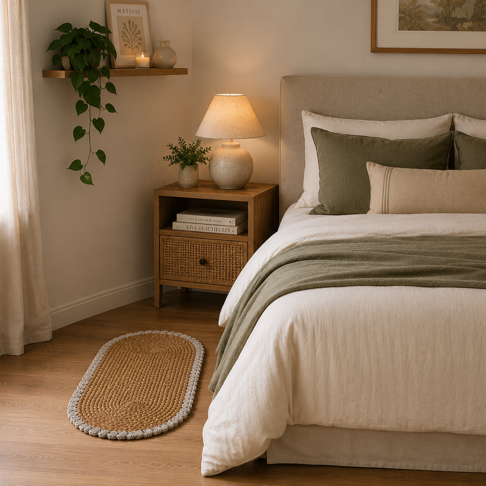 Alfombra Ovalada de Yute con flecos CASONA DECO