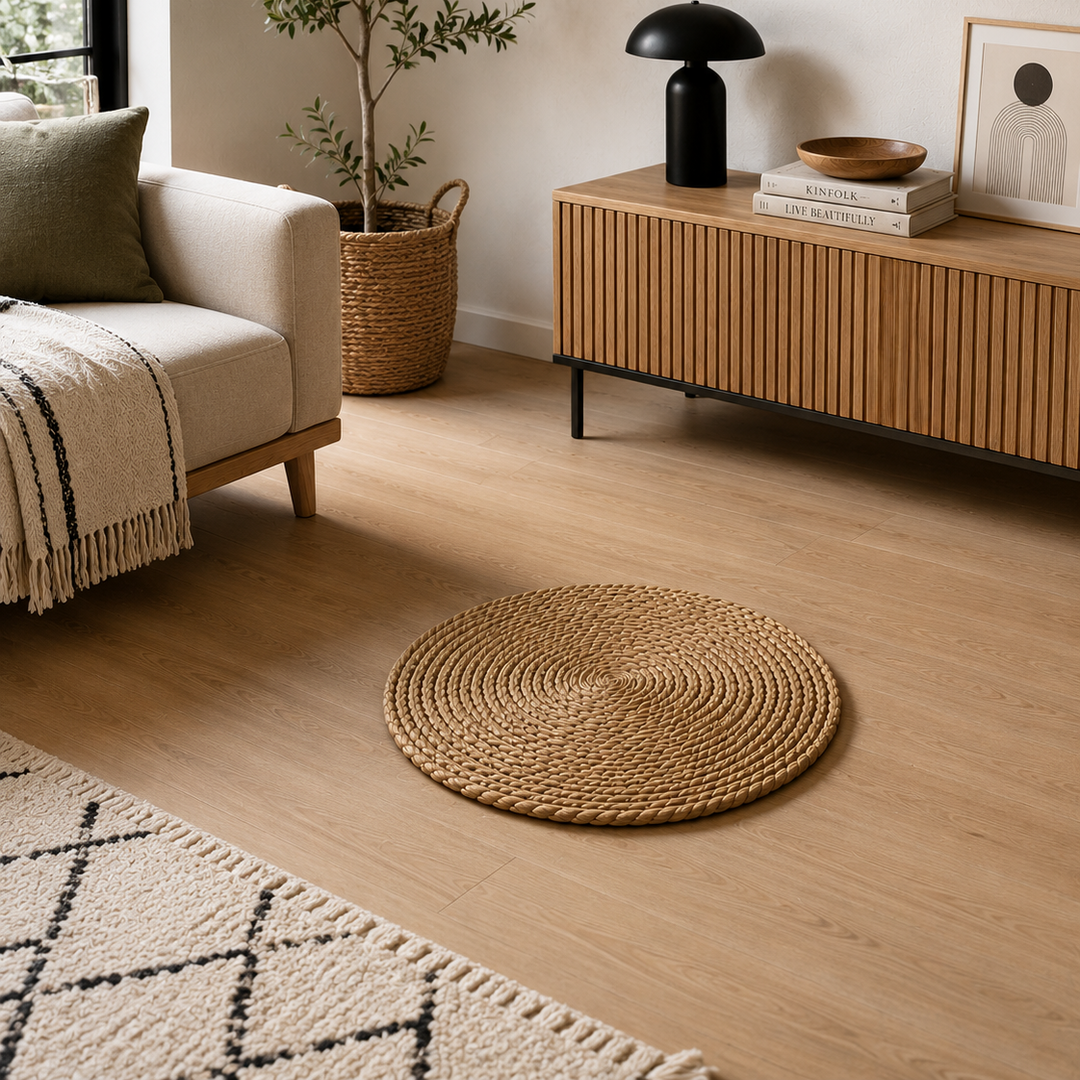 Alfombra Redonda de Yute S CASONA DECO