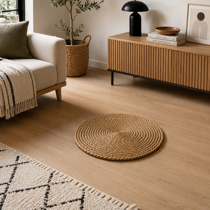 Alfombra Redonda de Yute S CASONA DECO
