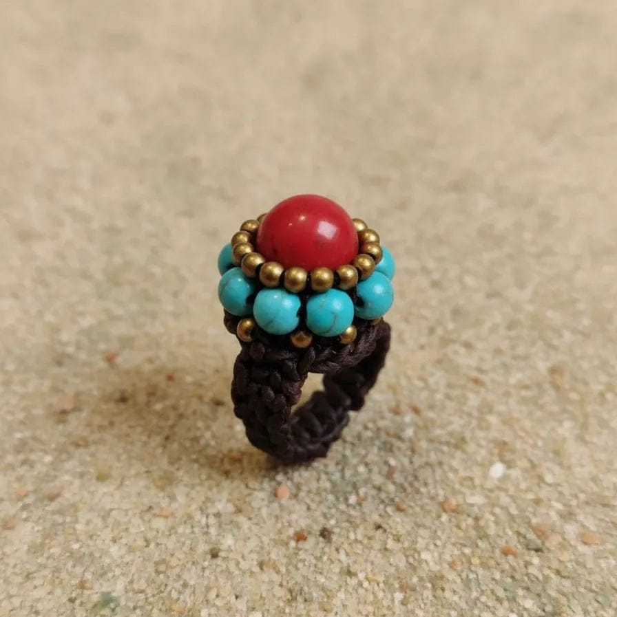 Anillo Kala coral/Turquesa CASONA DECO anillo