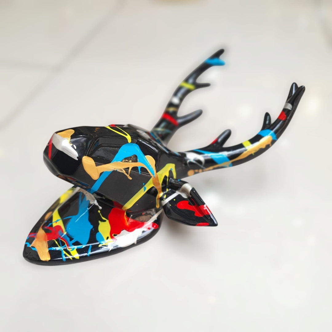 Cabeza Ciervo Negro Multicolor CASONA DECO animales