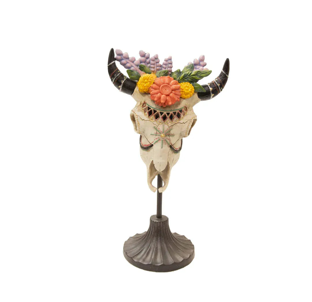 Cráneo de toro con Flores CASONA DECO animales