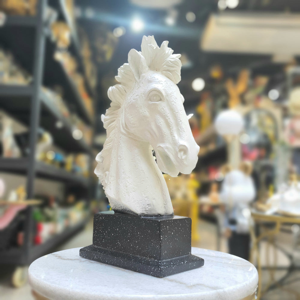 Escultura Cabeza de Caballo Blanca - M CASONA DECO animales
