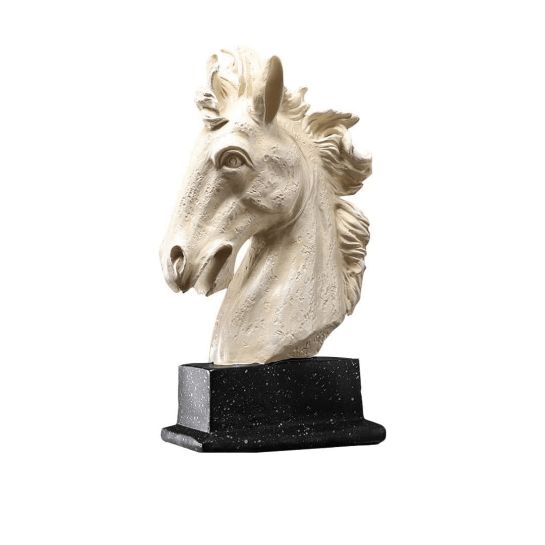 Escultura Cabeza de Caballo Blanca - M CASONA DECO animales