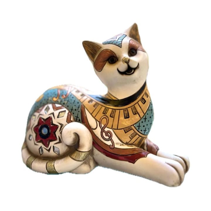 Gato acostado con diseños CASONA DECO animales