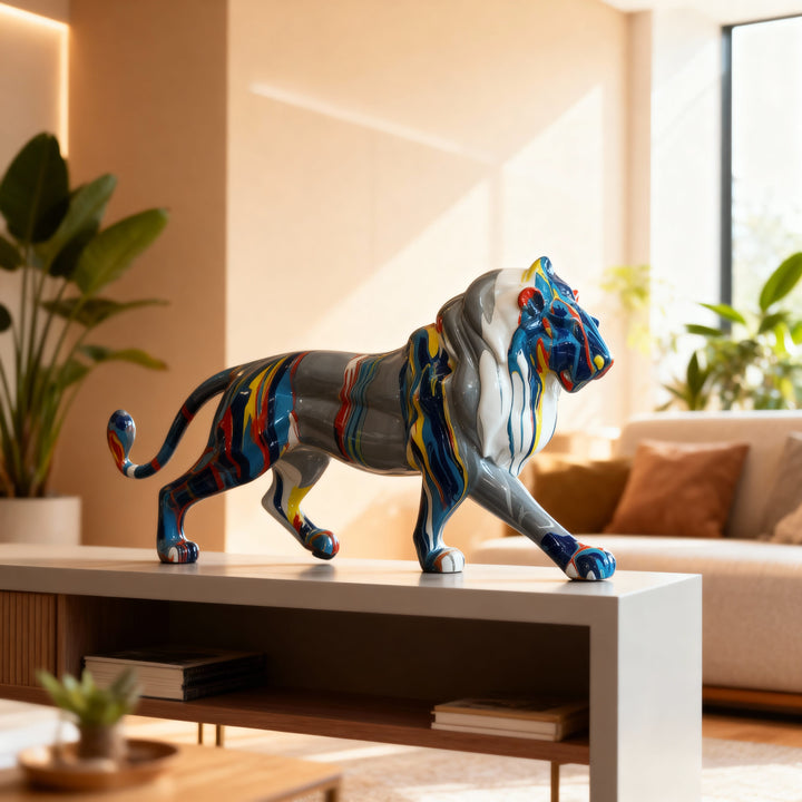 Leon Azul Multicolor CASONA DECO animales