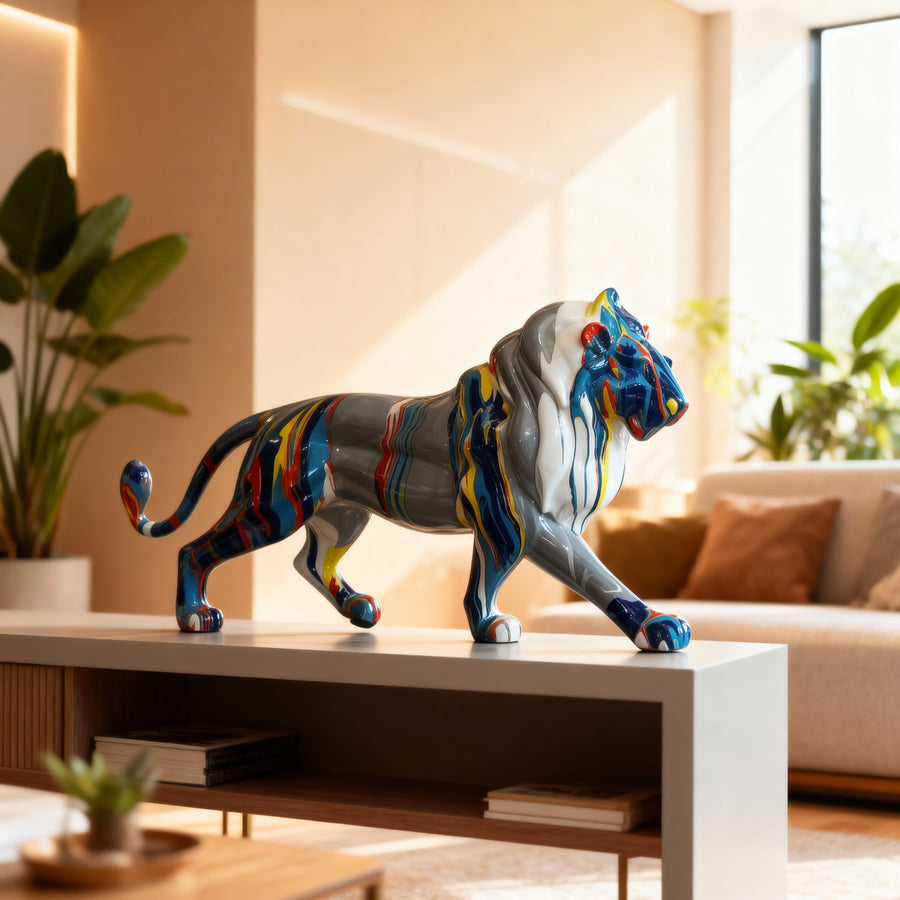 Leon Azul Multicolor CASONA DECO animales