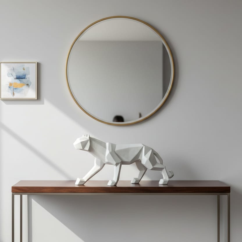 Leopardo decorativo Geométrico Blanco CASONA DECO animales