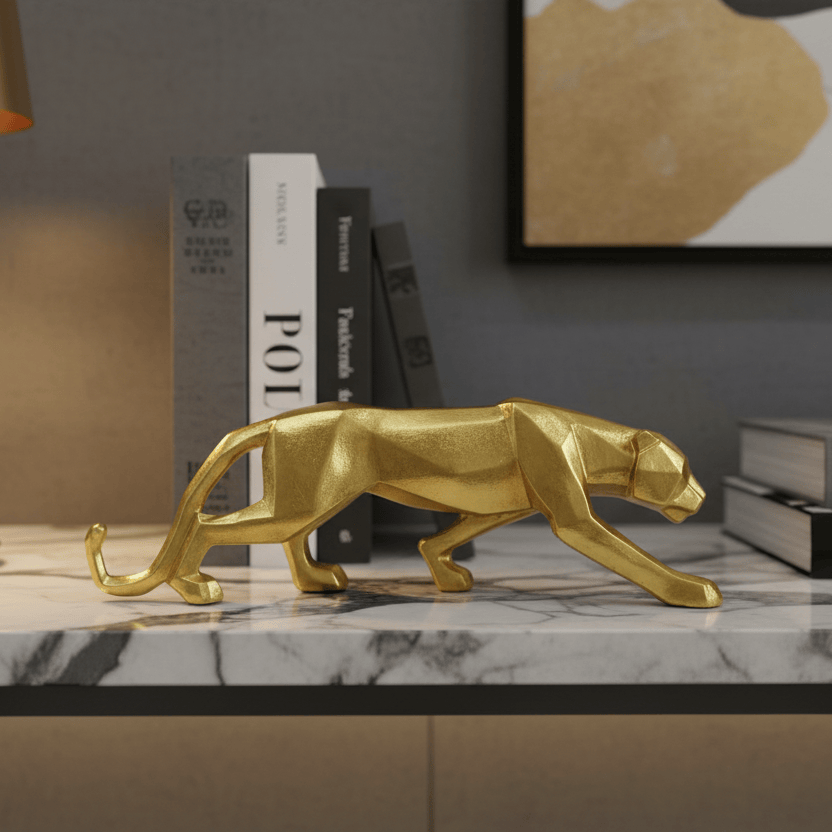 Leopardo decorativo Geometrico Dorado S CASONA DECO animales