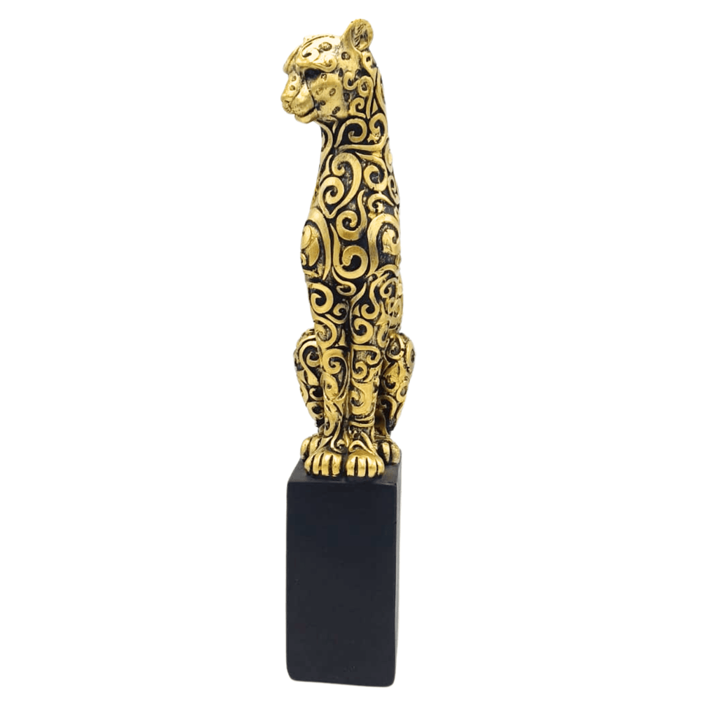 Leopardo decorativo Sentado Dorado con Negro CASONA DECO animales