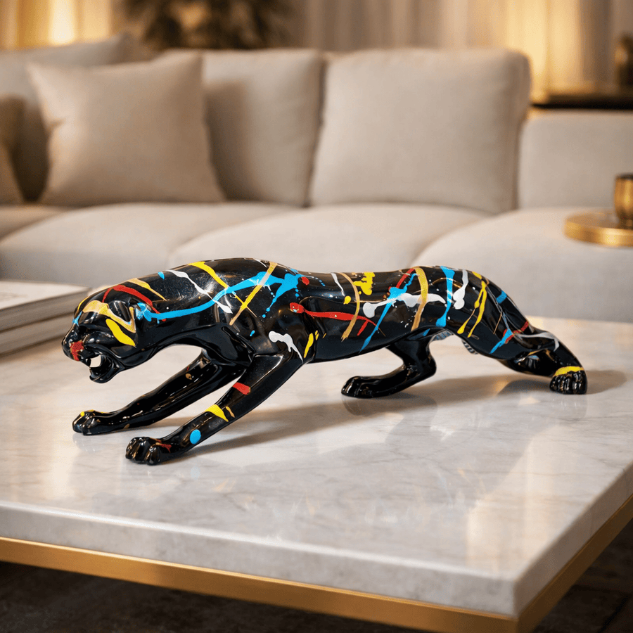 Leopardo Negro Multicolor L CASONA DECO animales