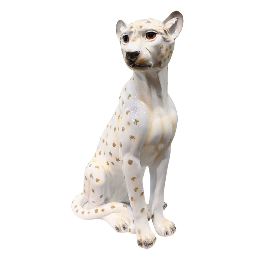 Leopardo sentado blanco CASONA DECO animales