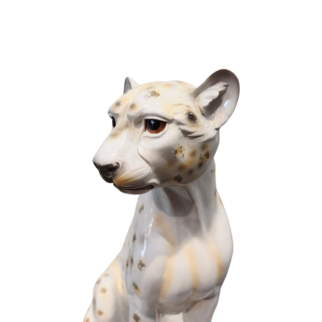 Leopardo sentado blanco CASONA DECO animales