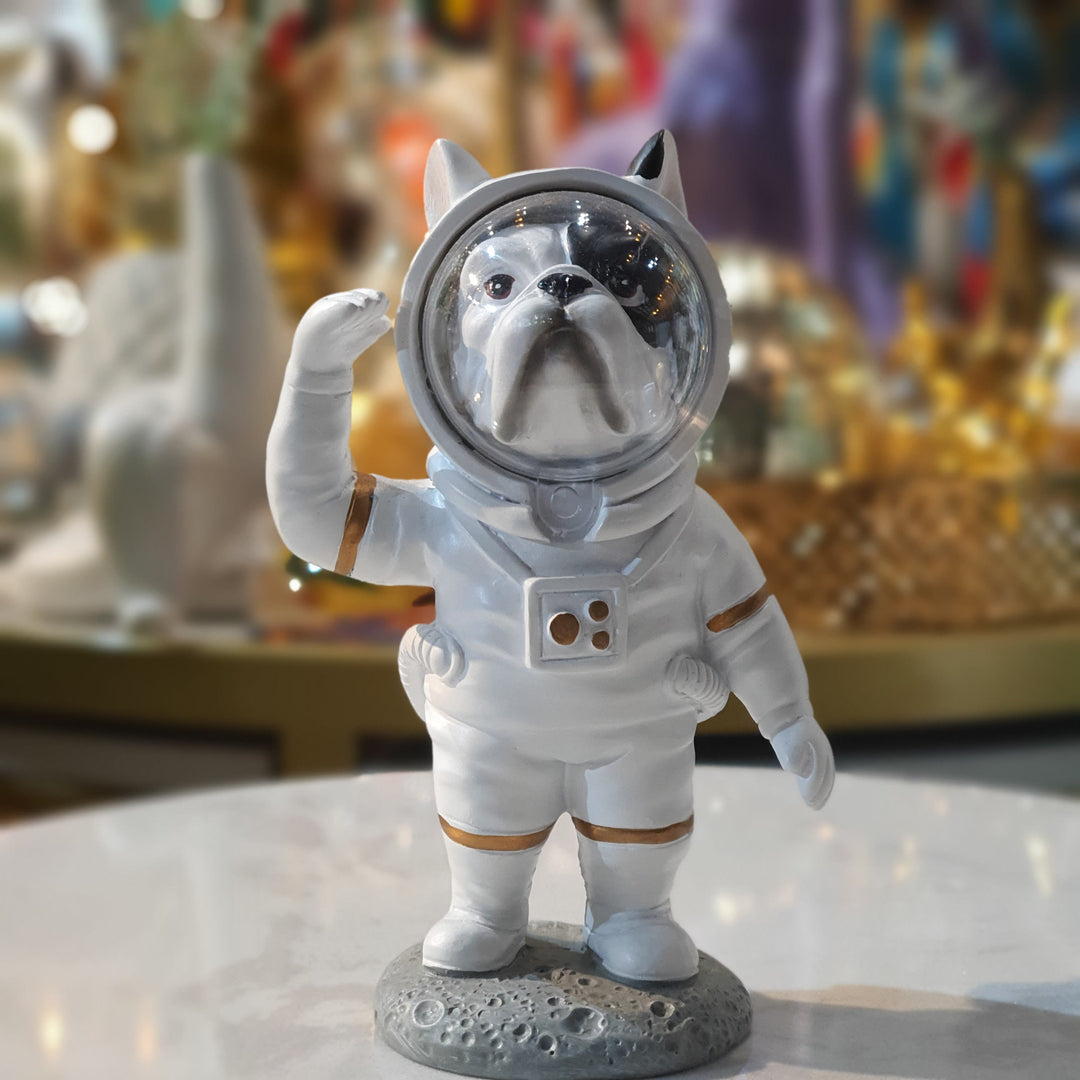 Perro bulldog frances Astronauta Saludando CASONA DECO animales