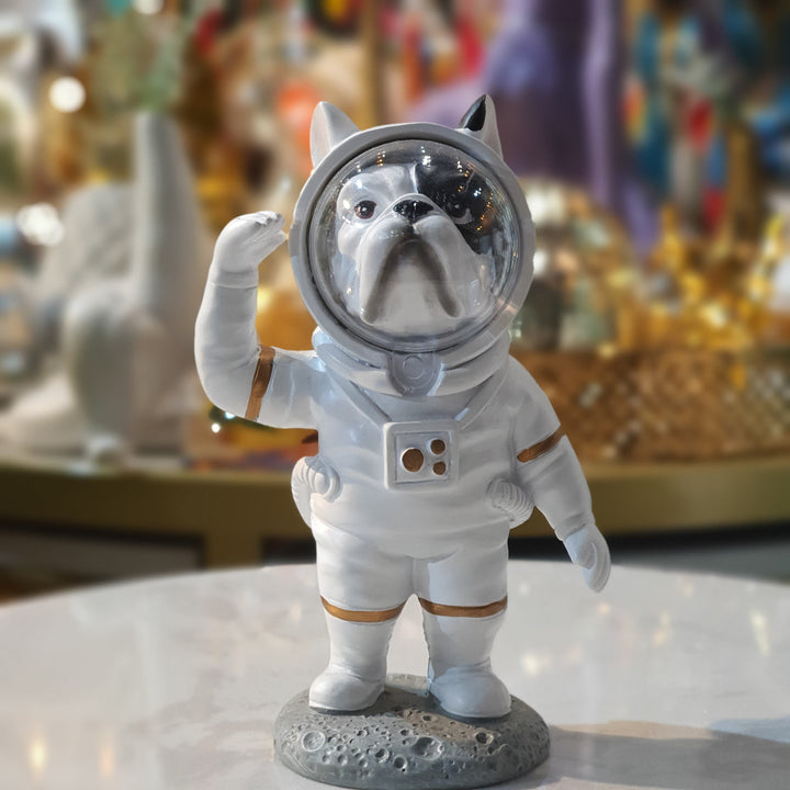 Perro bulldog frances Astronauta Saludando CASONA DECO animales