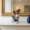 Perro bulldog francés con corona y traje