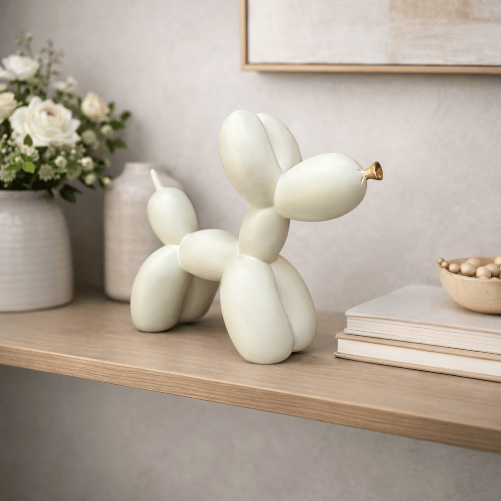 Perro Globo Beige Nudo Dorado CASONA DECO animales