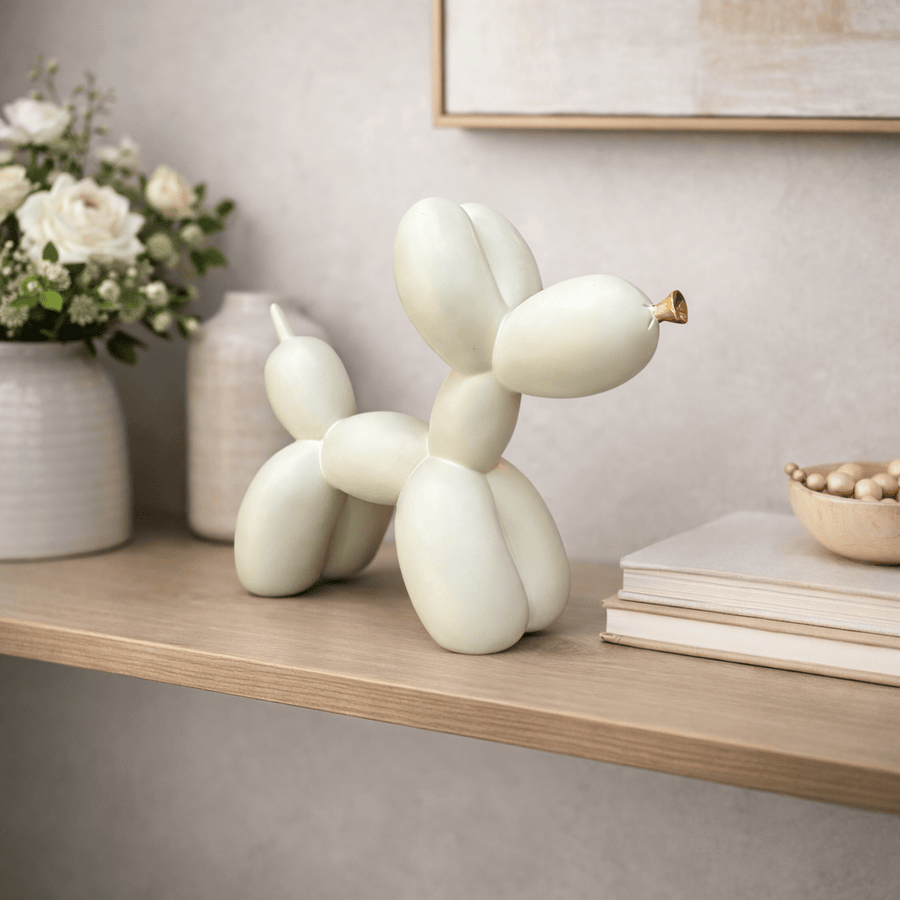 Perro Globo Beige Nudo Dorado CASONA DECO animales