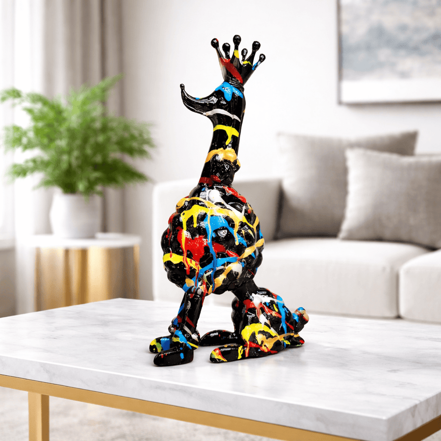 Perro Poodle Negro Multicolor CASONA DECO animales