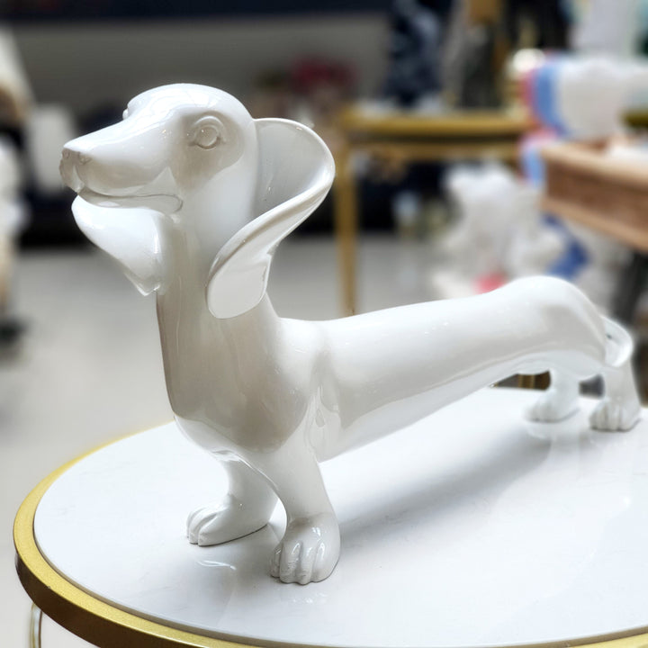 Perro Salchicha Blanco CASONA DECO animales