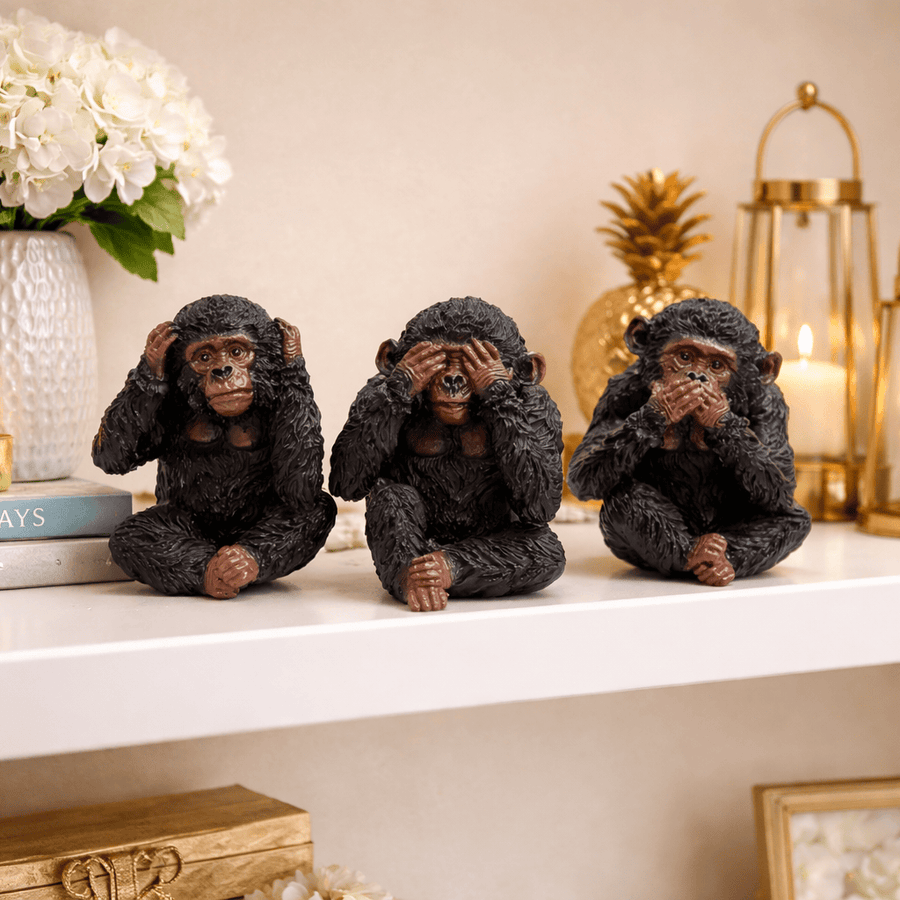 Set monos sabios decorativos CASONA DECO animales