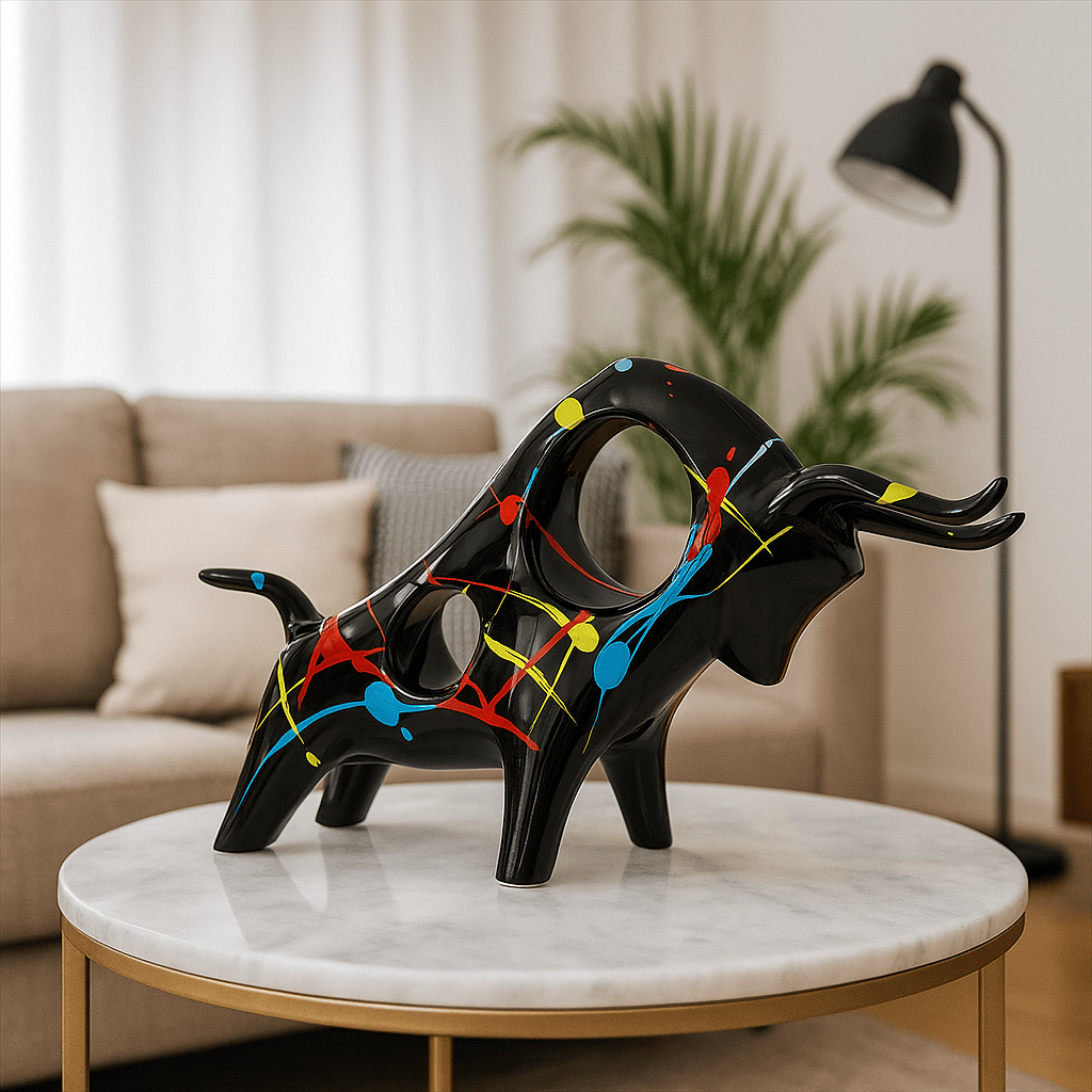 Toro Negro Multicolor CASONA DECO animales