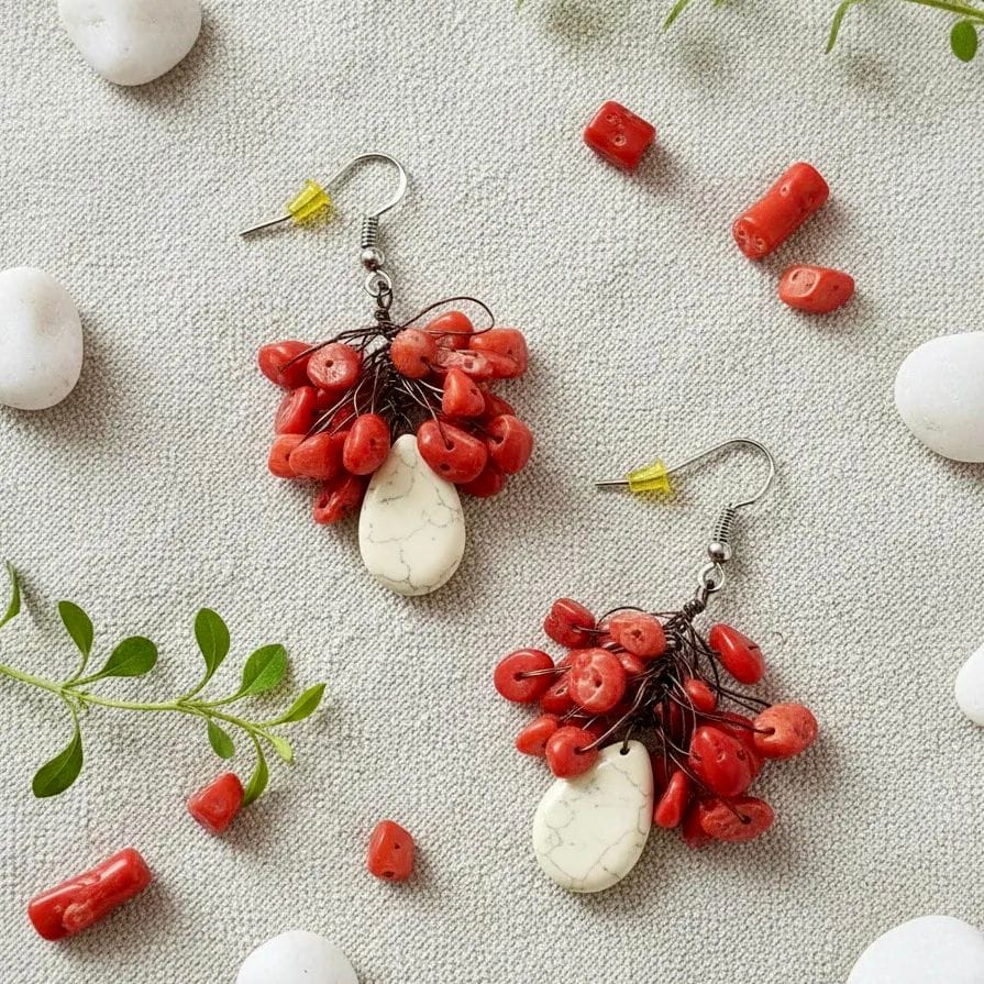 Aros Lovina coral-blanco CASONA DECO Aros