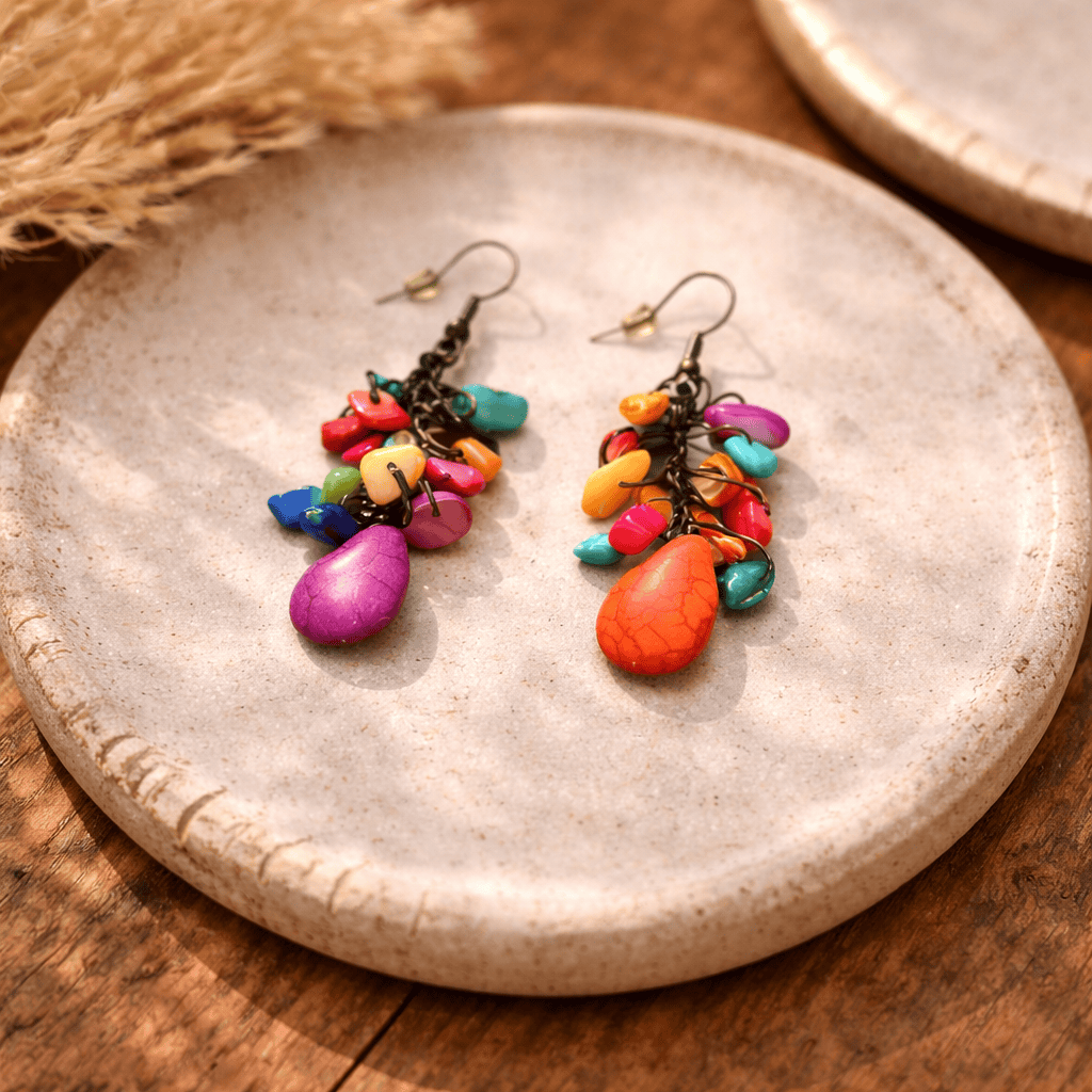 Aros Lovina Multicolor morado naranja CASONA DECO Aros