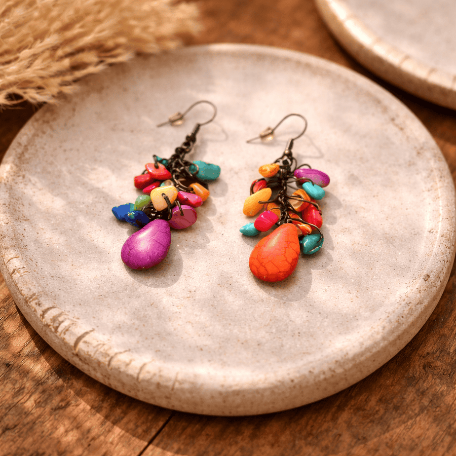 Aros Lovina Multicolor morado naranja CASONA DECO Aros