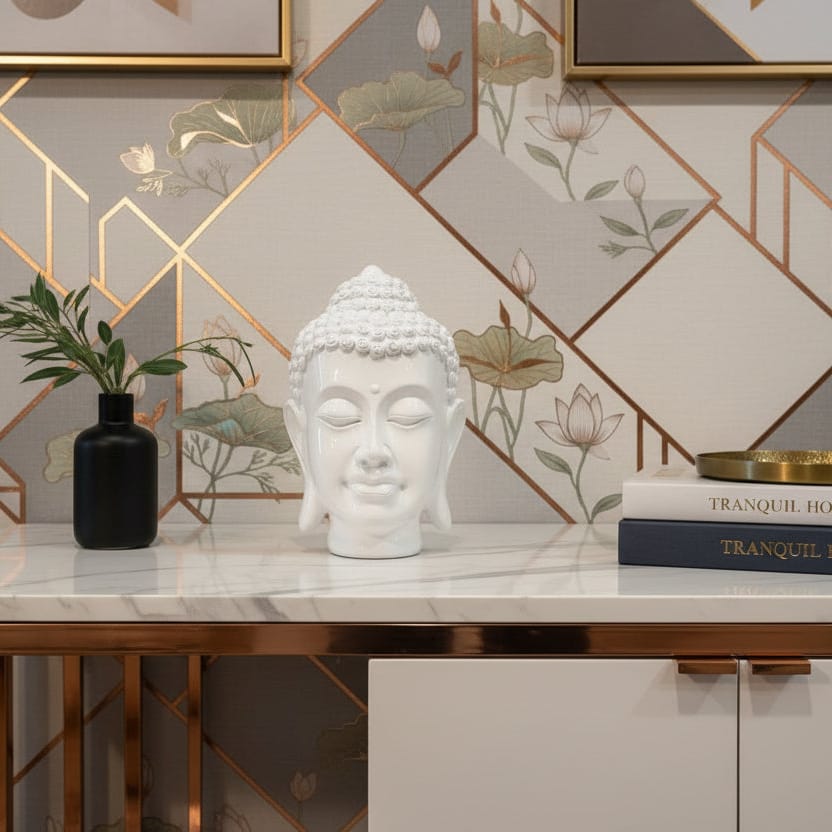 Cabeza buda blanco CASONA DECO buda