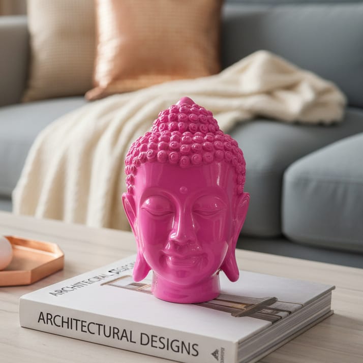 Cabeza buda rosa CASONA DECO buda