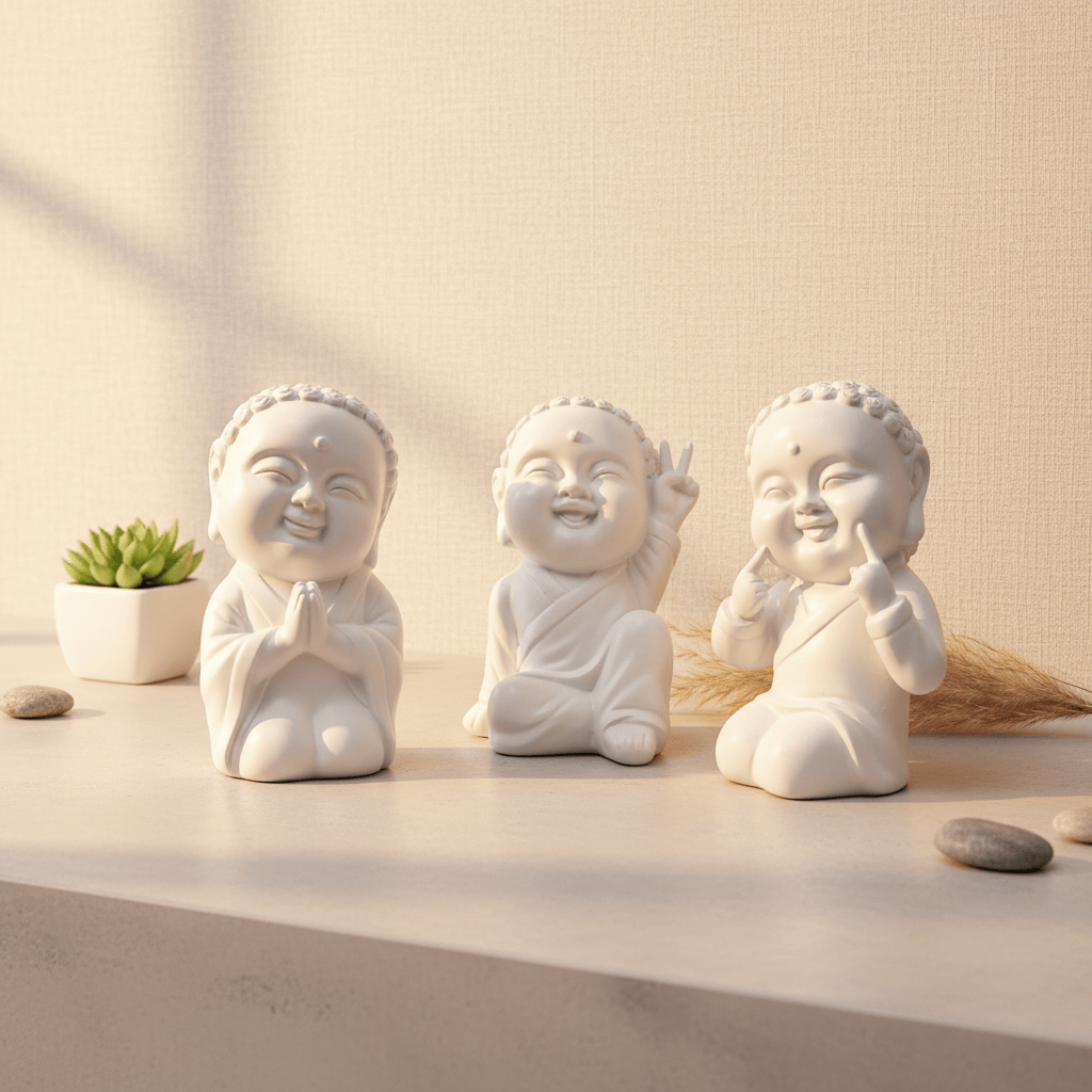 Set 3 budas blancos CASONA DECO buda