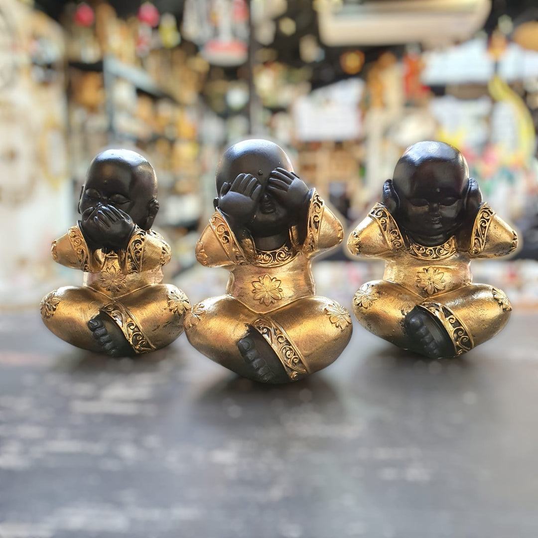 Set Budas Sabios Dorado M CASONA DECO buda