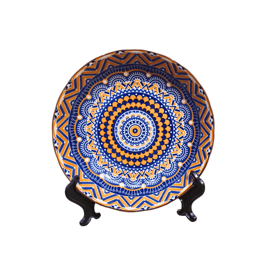 Plato Hondo Naranja Azul CASONA DECO cocina