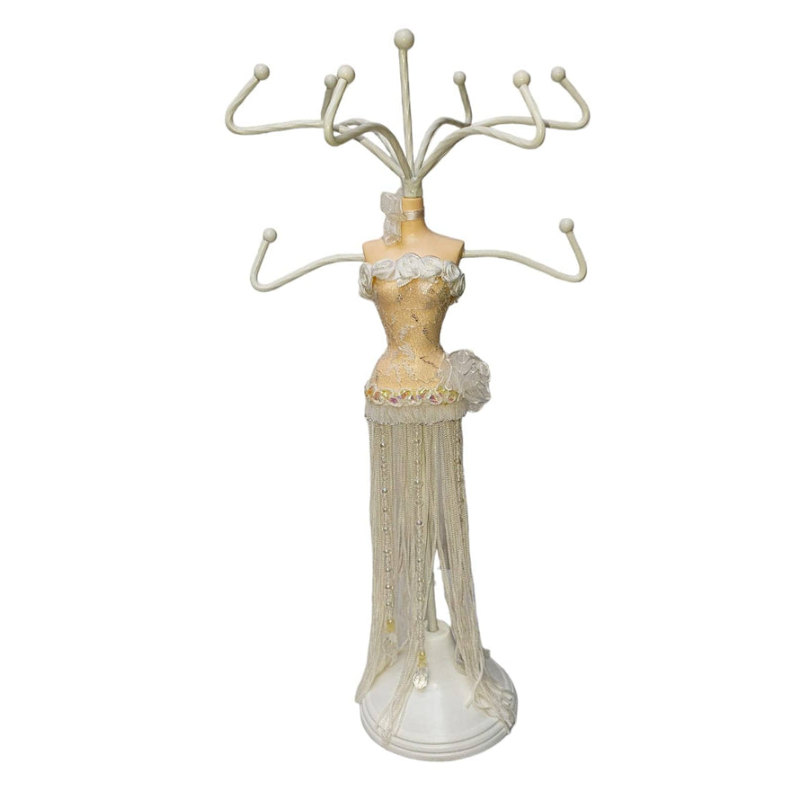 Colgador vestido de Tiras con Flores Blanco CASONA DECO