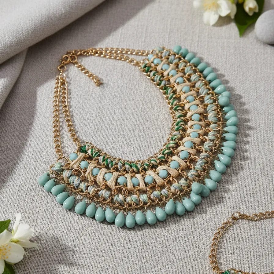 Collar Amira Verde Agua CASONA DECO collares