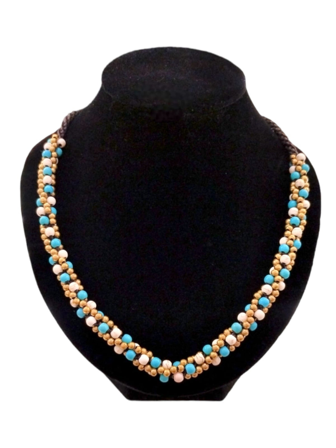 Collar Ibiza blanco con turquesa CASONA DECO collares